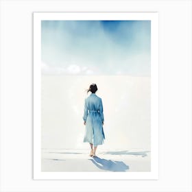 Woman Walking In The Desert 1 Art Print