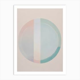 Ocean - True Minimalist Calming Tranquil Pastel Colors of Pink, Grey And Neutral Tones Abstract Painting for a Peaceful New Home or Room Decor Circles Clean Lines Boho Chic Pale Retro Luxe Famous Peace Serenity Art Print
