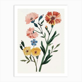 Painted Florals Carnations 5 Art Print