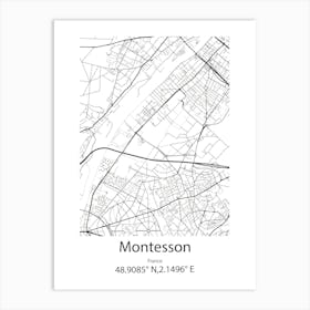 Montesson,France Minimalist Map Art Print