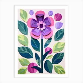 Cut Out Style Flower Art Lilac 1 Art Print