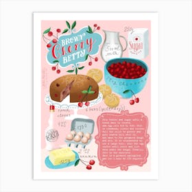Brown Cherry Betty Recipe Art Print