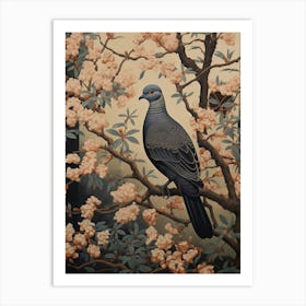 Dark And Moody Botanical Pigeon 3 Art Print