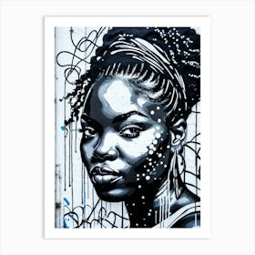 Graffiti Mural Of Beautiful Black Woman 231 Art Print