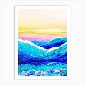 Abstract Representation Of A Tropical Ocean Wave Bright Colors Evoking The Essence Of Caribbean Bea (6) Art Print