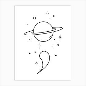 Solar System Semicolon Art Print