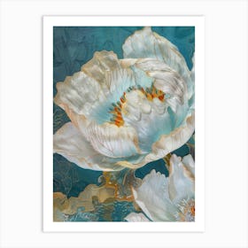 White Peonies Art Print