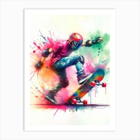 Skateboarder Canvas Print Art Print