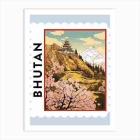 Bhutan 1 Travel Stamp Poster Art Print