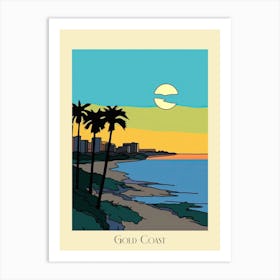 Poster Of Minimal Design Style Of Gold Coast, Australia1 Art Print