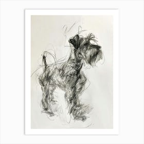 Minature Schnauzer Dog Charcoal Line 2 Poster