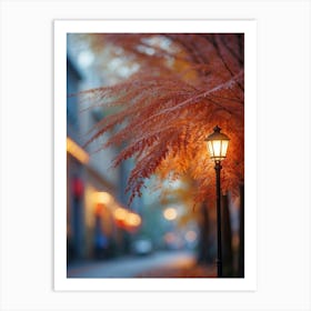 Autumn Street Light Art Print