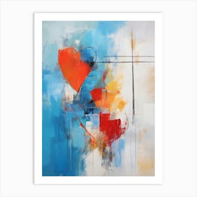 Abstrart heart painting Art Print