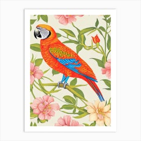 Parrot William Morris Style Bird Art Print