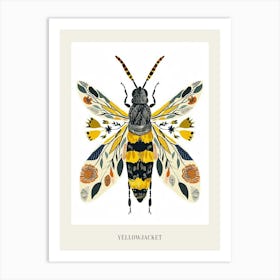 Colourful Insect Illustration Yellowjacket 12 Poster Art Print