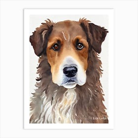Curly Coated Retriever Watercolour Dog Art Print