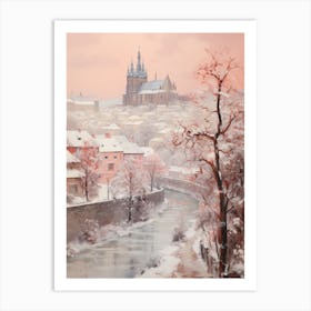 Dreamy Winter Painting Prague Czech Republic 1 Art Print