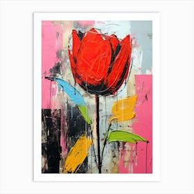 Floral Fusion: Neo-Expressionist Tulips Art Print
