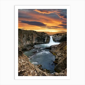 Evening light at the waterfall Art Print