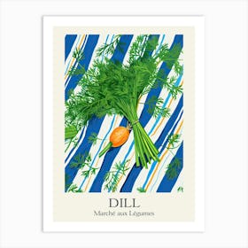 Marche Aux Legumes Dill Summer Illustration 8 Art Print