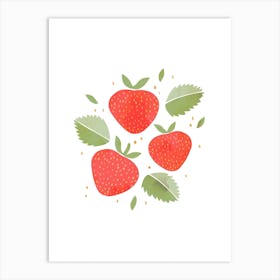 Strawberry Fruit Colourful Food Kitchen Art Nursery Wall Art Print