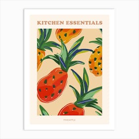 Pineapple Pattern Illustration Poster 1 Art Print