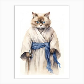 Birman Cat As A Jedi 1 Art Print