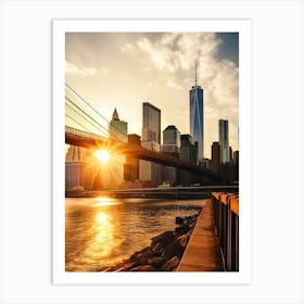 Sunset In New York City 2 Art Print