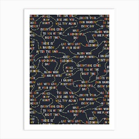 Good Mood Map Pattern Art Print