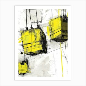 Yellow Cranes Art Print