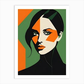 Geometric Woman Portrait Pop Art (39) Art Print