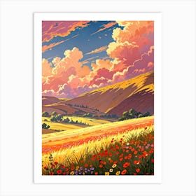 Poppies In The Meadow 2 Art Print