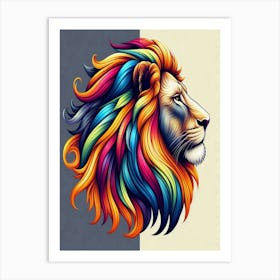 Colorful Lion 4 Art Print