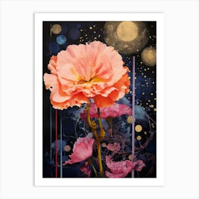 Surreal Florals Carnation Dianthus 2 Flower Painting Art Print