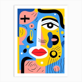 Bold Line Face Illustration 3 Art Print