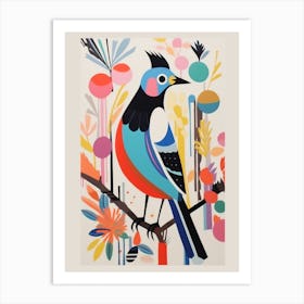 Colourful Scandi Bird Lapwing 3 Art Print