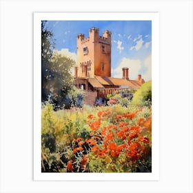 Sissinghurst Castle Garden Uk Watercolour 1 Art Print
