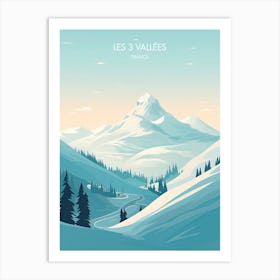 Poster Of Les 3 Vallees   France, Ski Resort Illustration 0 Art Print