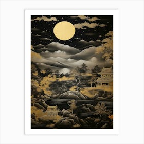 Moonlight In The Mountains Art Print