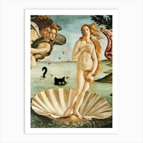 Black Cat Sandro Botticelli S The Birth Of Venus Art Print