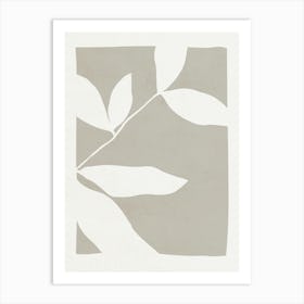 Gray Leaves 02 Art Print