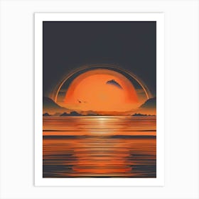 Sunset Over Water 1 Art Print