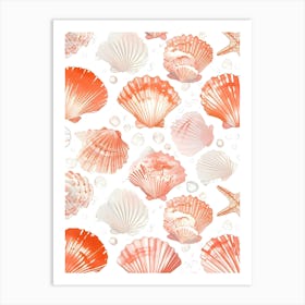 Sea Shells On White Background Art Print