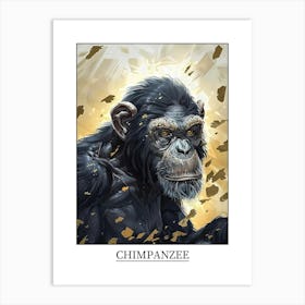 Chimpanzee Precisionist Illustration 4 Poster Art Print