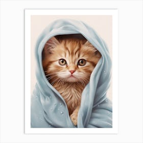 Kitty In Blue Art Print