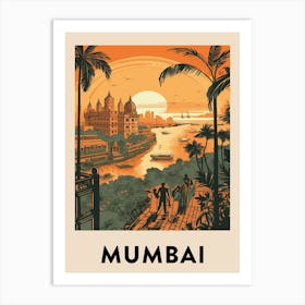 Mumbai 3 Vintage Travel Poster Art Print