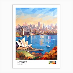 Sydney, Australia, Geometric Illustration 4 Poster Art Print