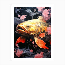 Floral Fantasy Trout Fish Art Print