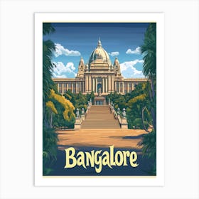 Aihrgdesign A Vintage Travel Poster Of Bangalore 2 Art Print