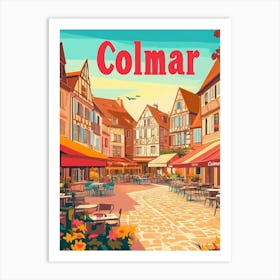 Aihrgdesign A Classic 1960s Travel Poster For Colmar 3 Art Print